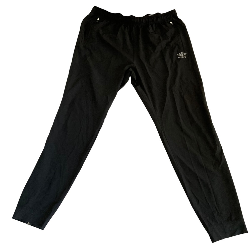 Umbro Track Pants Mens XL Black Athletic Soccer Training Tapered Leg